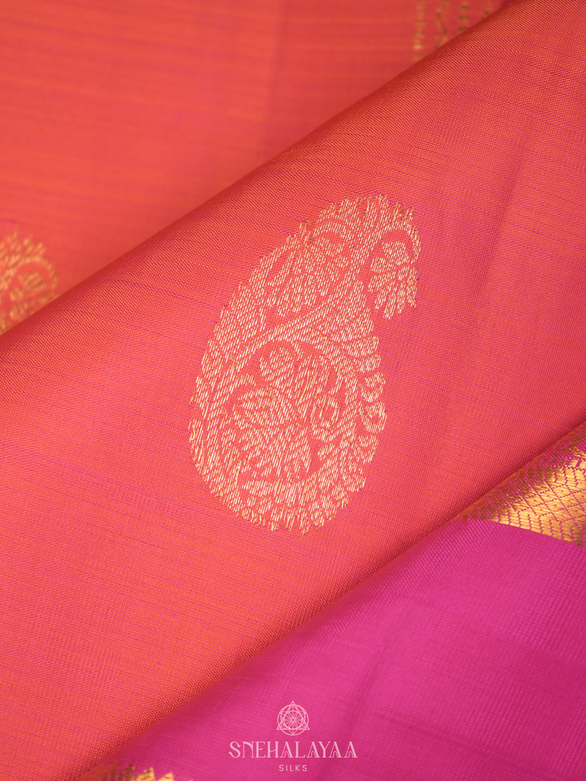 Peach Kanjivaram Silk Saree
