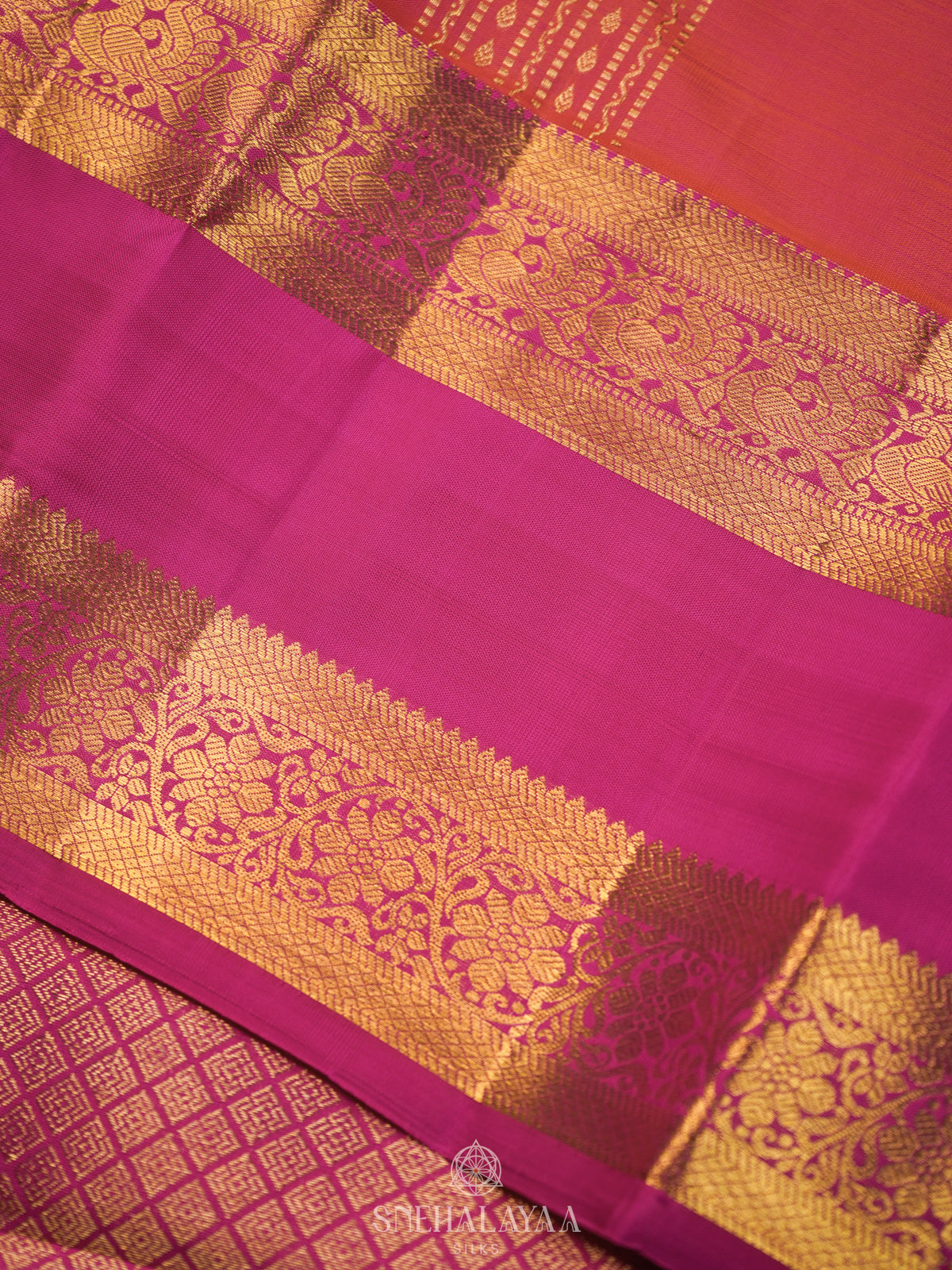 Peach Kanjivaram Silk Saree