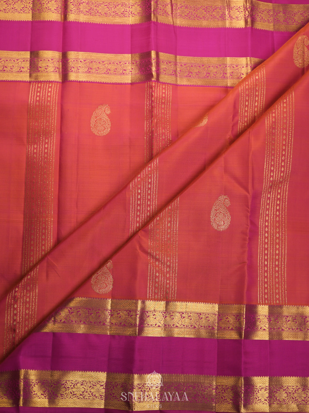 Peach Kanjivaram Silk Saree