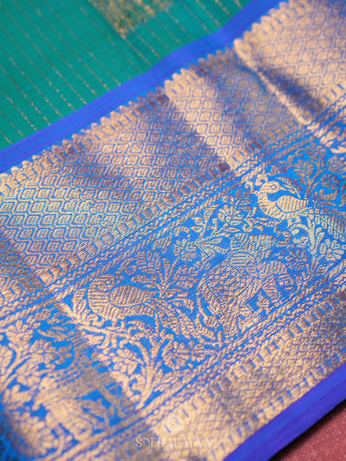 Teal Green Kanjivaram Silk Saree