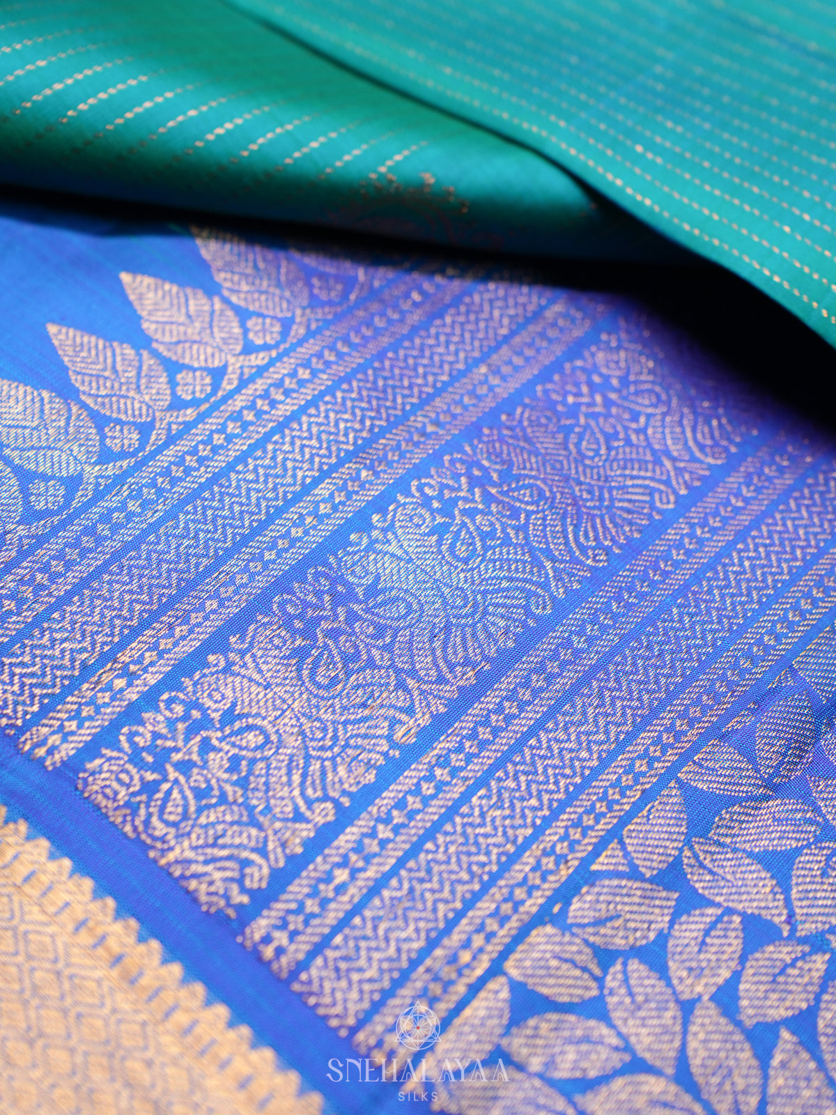 Teal Green Kanjivaram Silk Saree