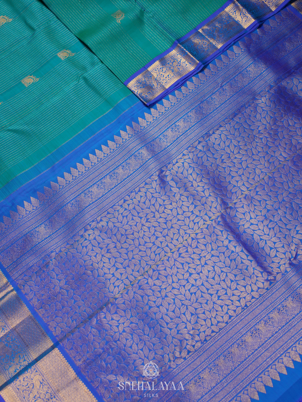Teal Green Kanjivaram Silk Saree