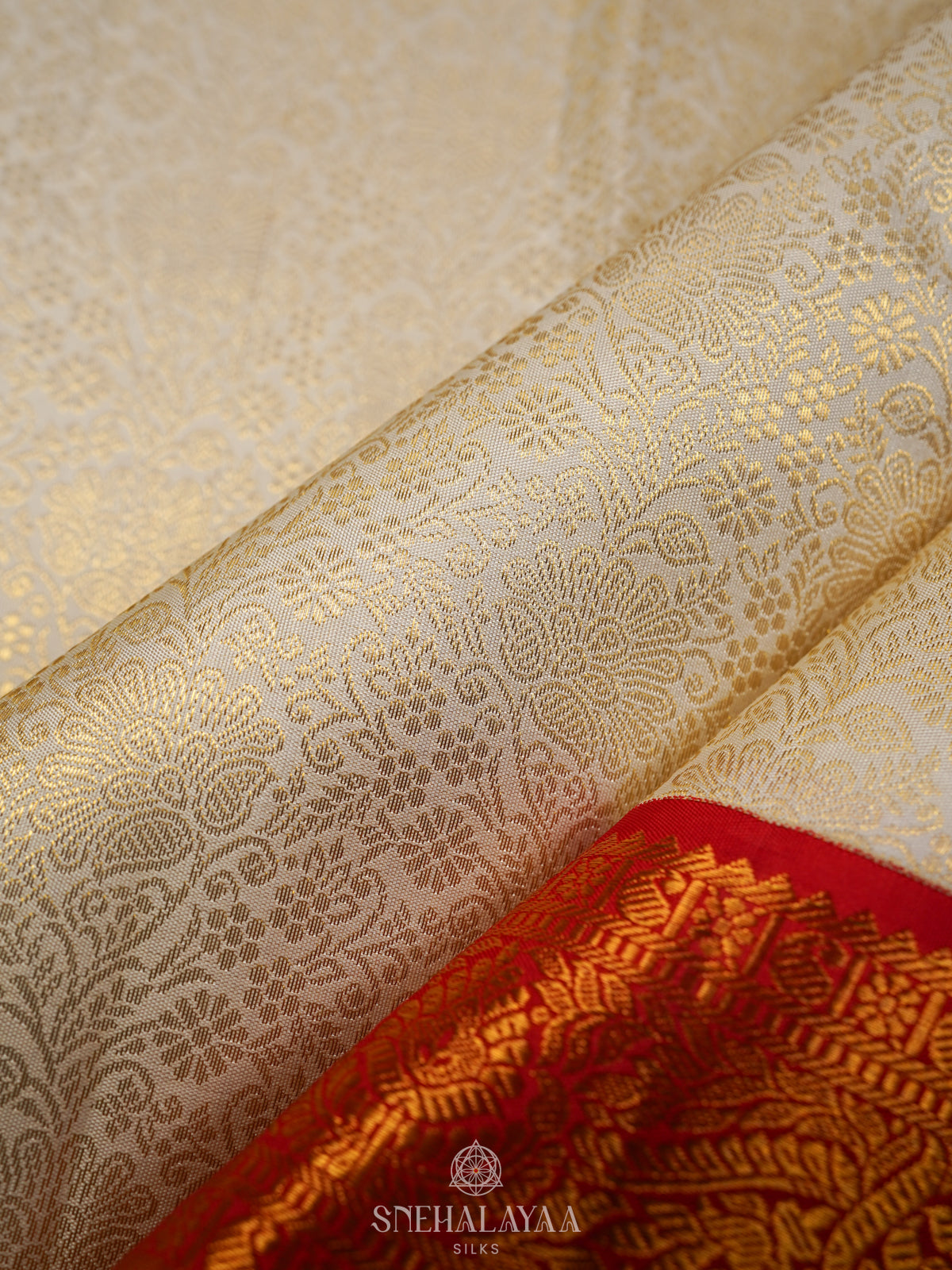 White Kanjivaram Silk Saree