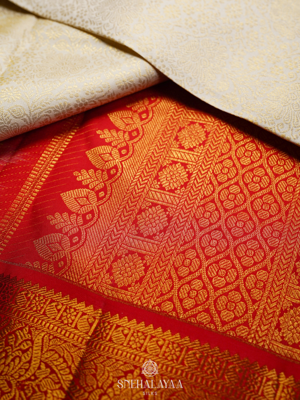 White Kanjivaram Silk Saree