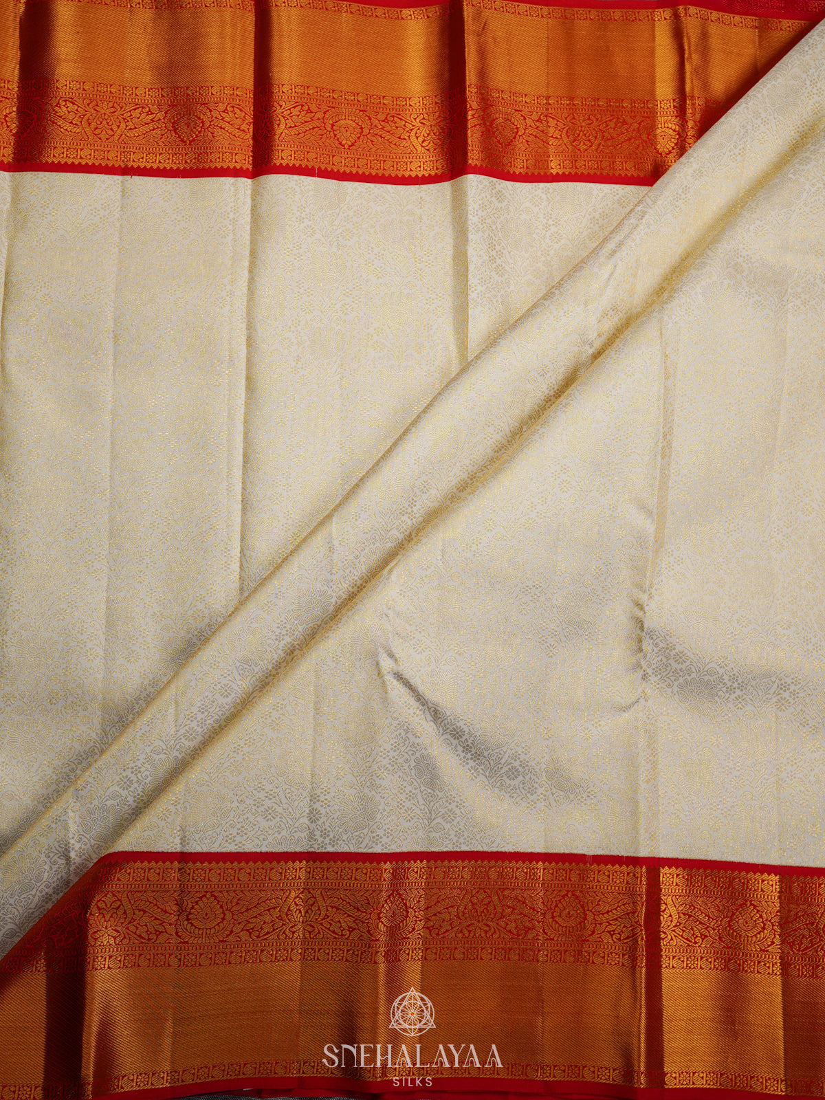White Kanjivaram Silk Saree