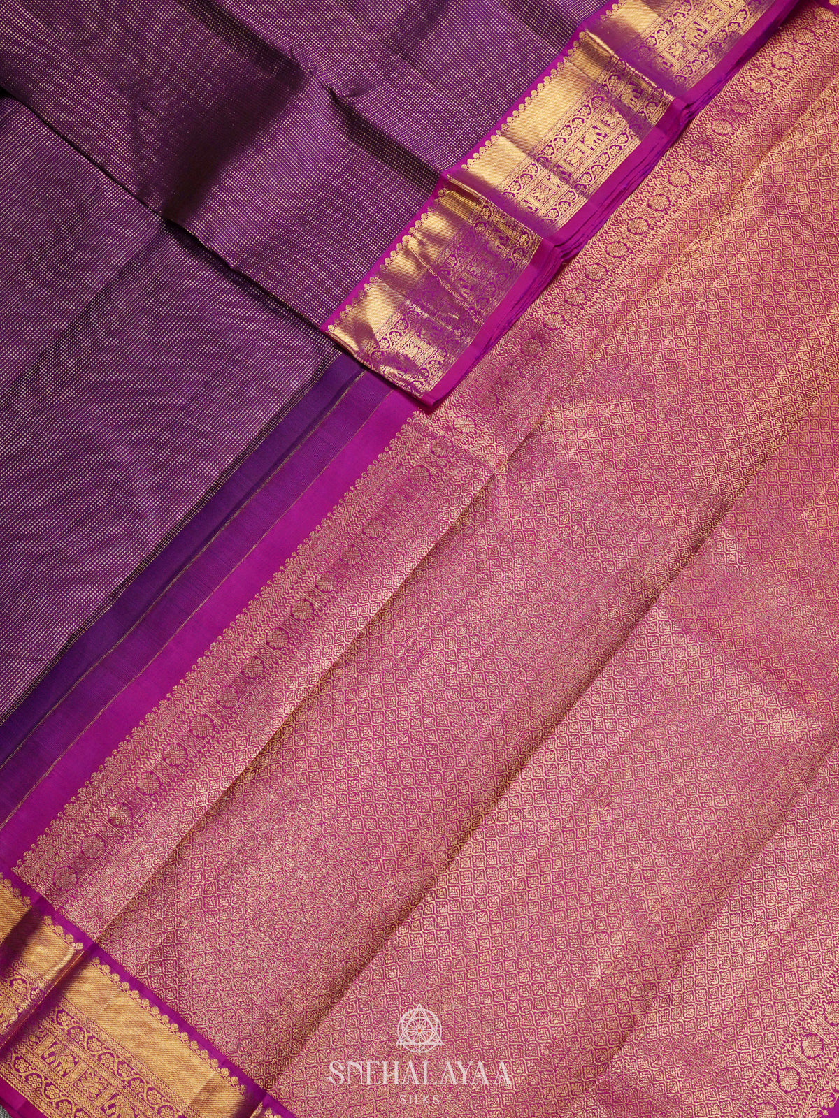 Purple Kanjivaram Silk Saree