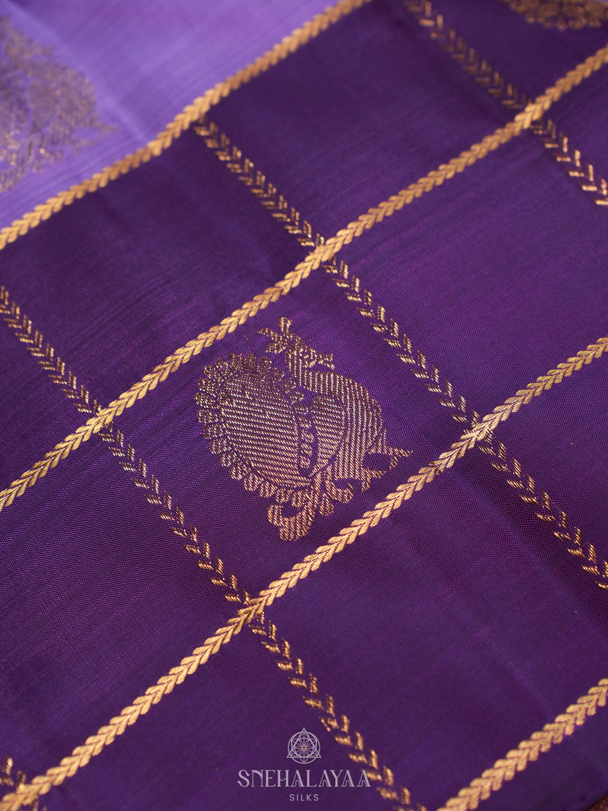 Lilac Kanjivaram Silk Saree