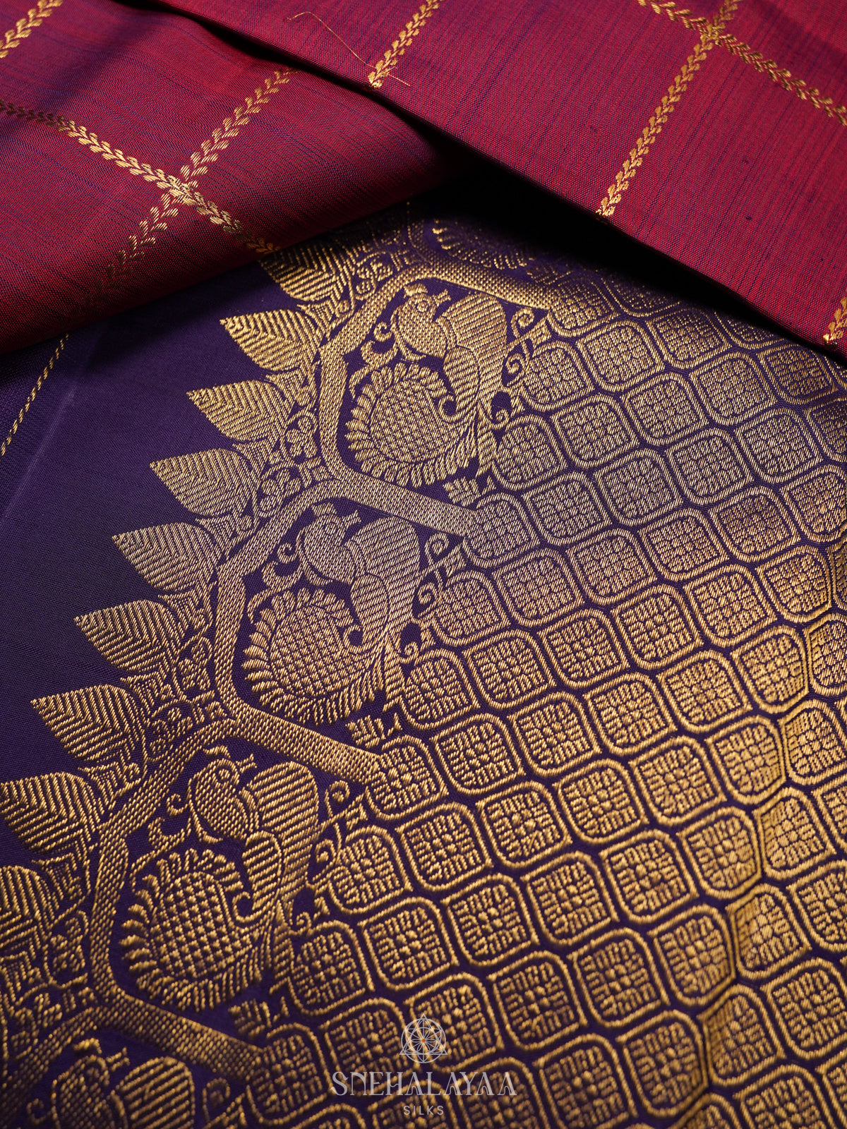 Maroon Kanjivaram Silk Saree