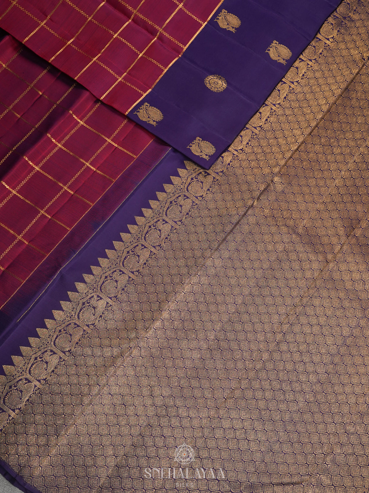 Maroon Kanjivaram Silk Saree