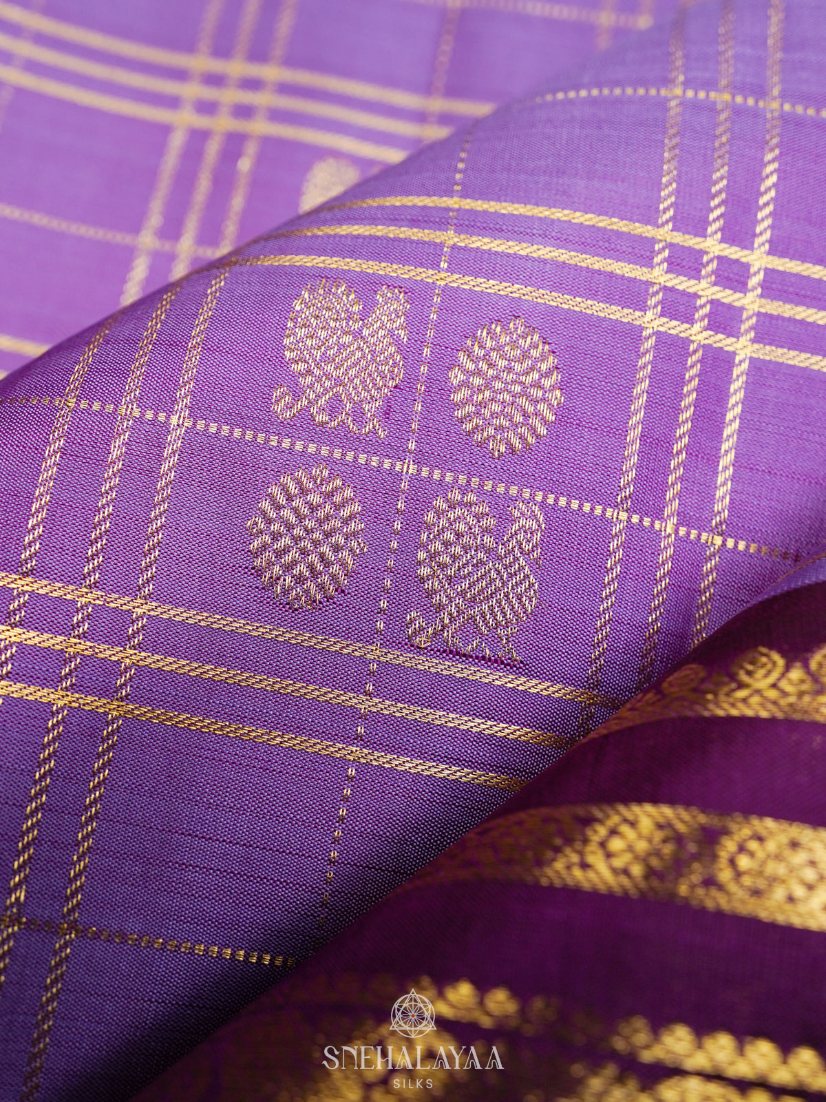 Lavender Kanjivaram Silk Saree