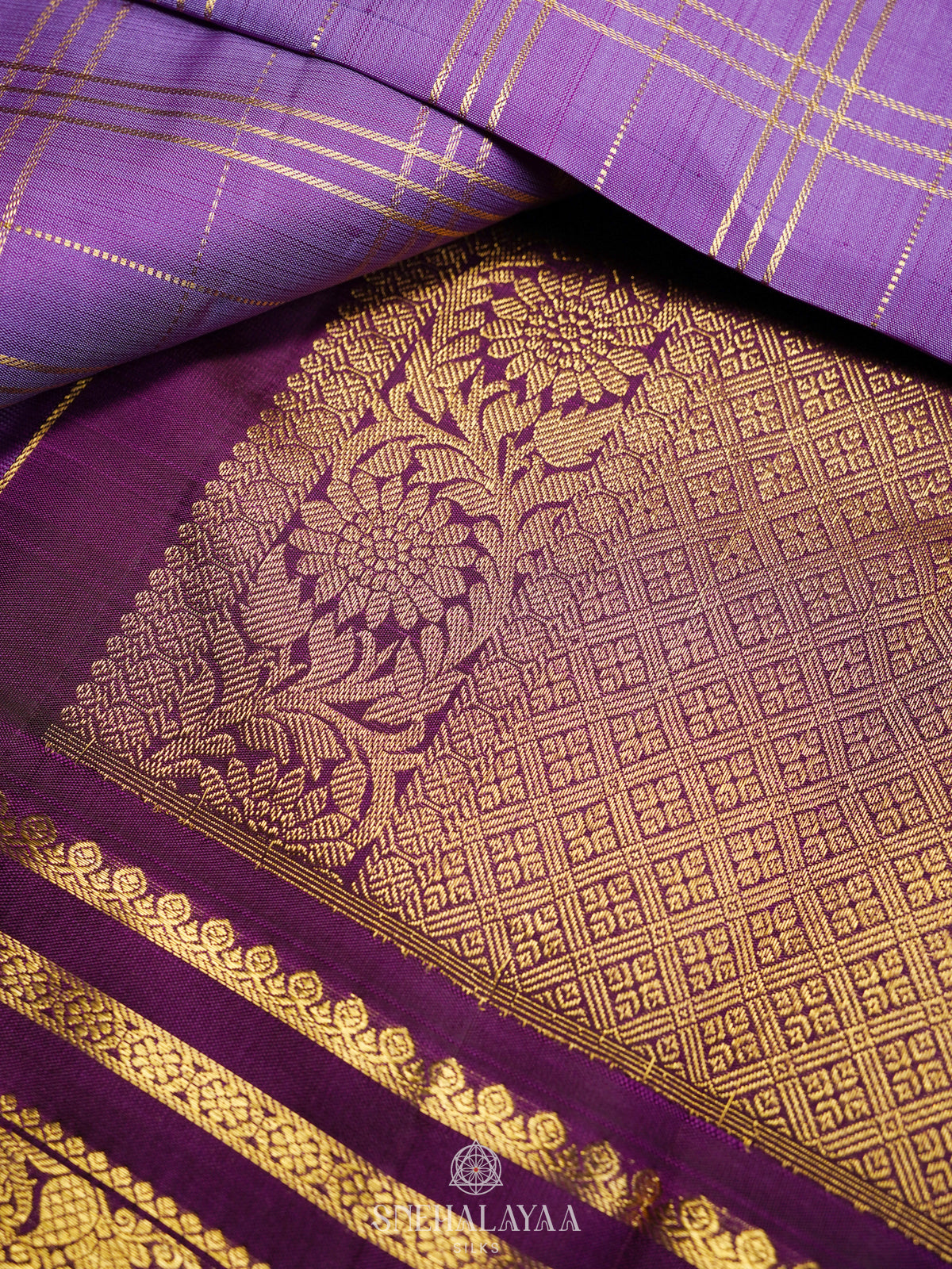 Lavender Kanjivaram Silk Saree