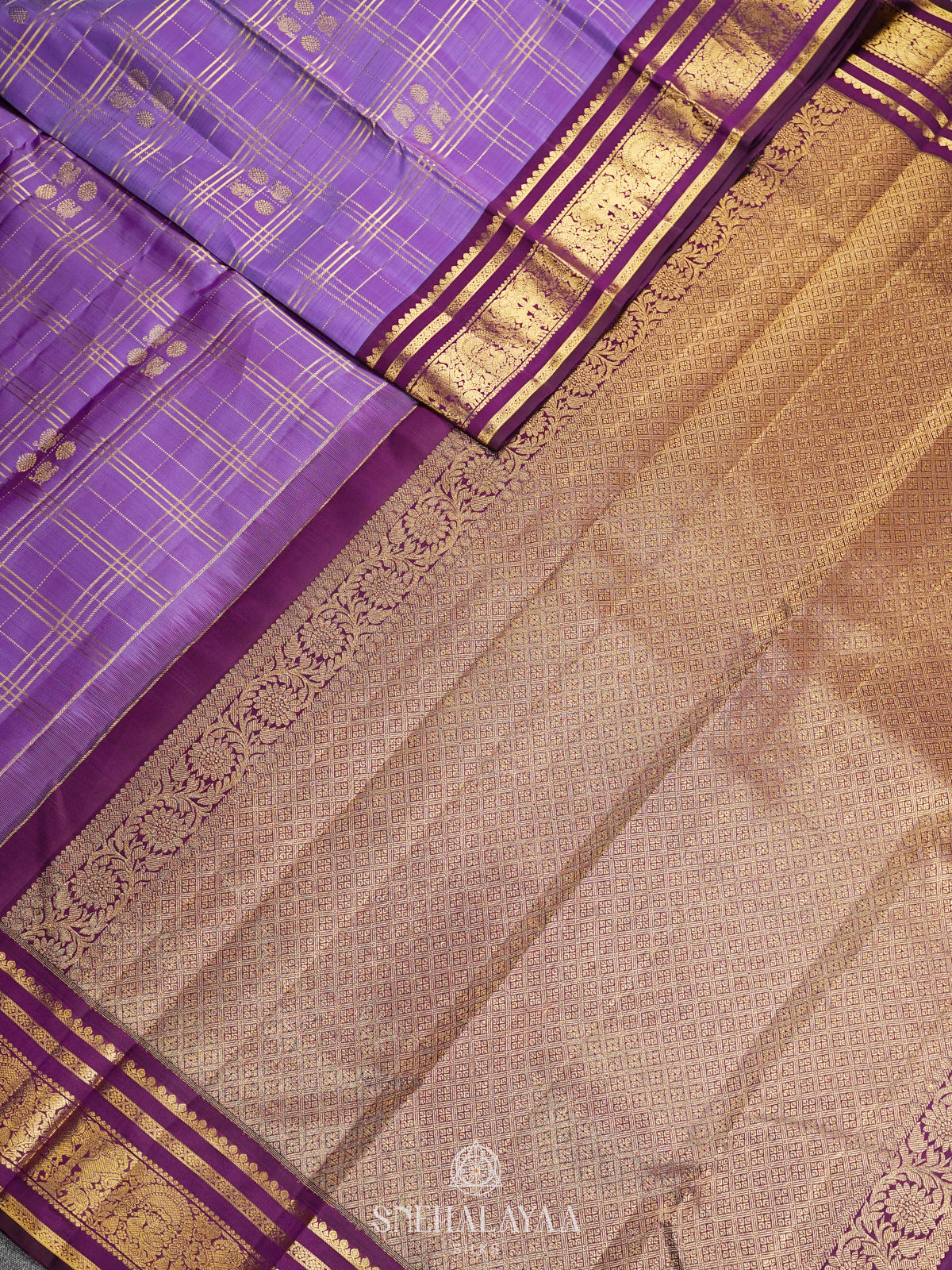Lavender Kanjivaram Silk Saree