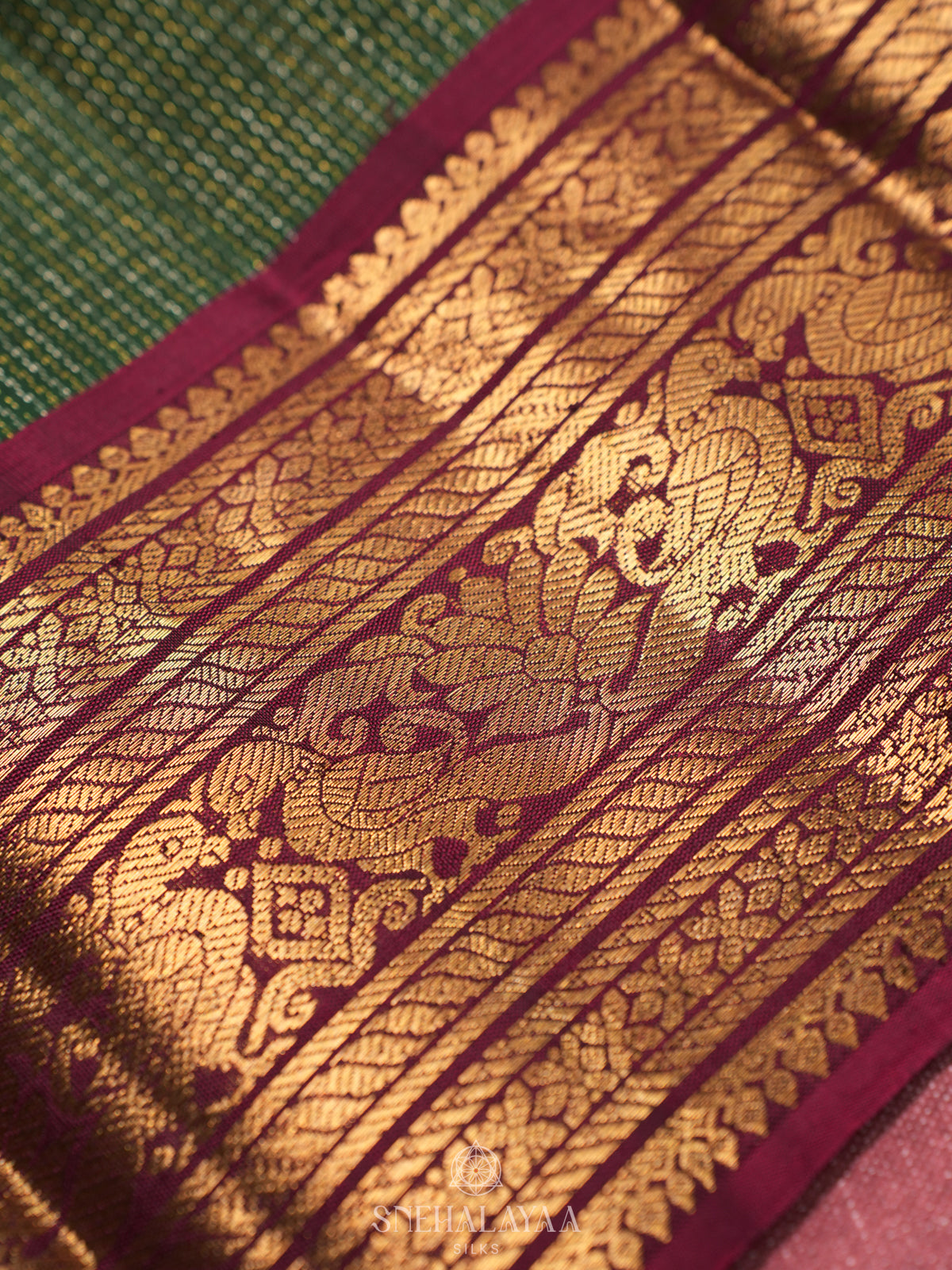 Forest Green Kanjivaram Silk Saree