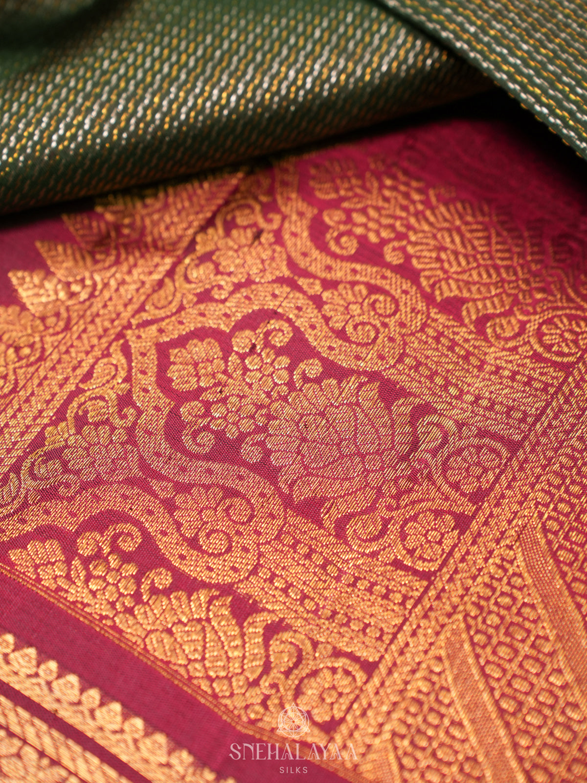 Forest Green Kanjivaram Silk Saree