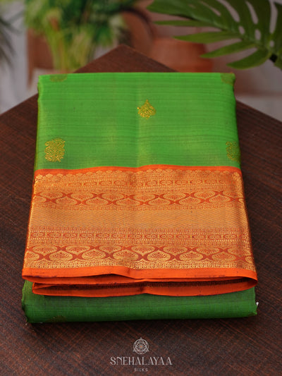 Emerald Green Kanjivaram Silk Saree