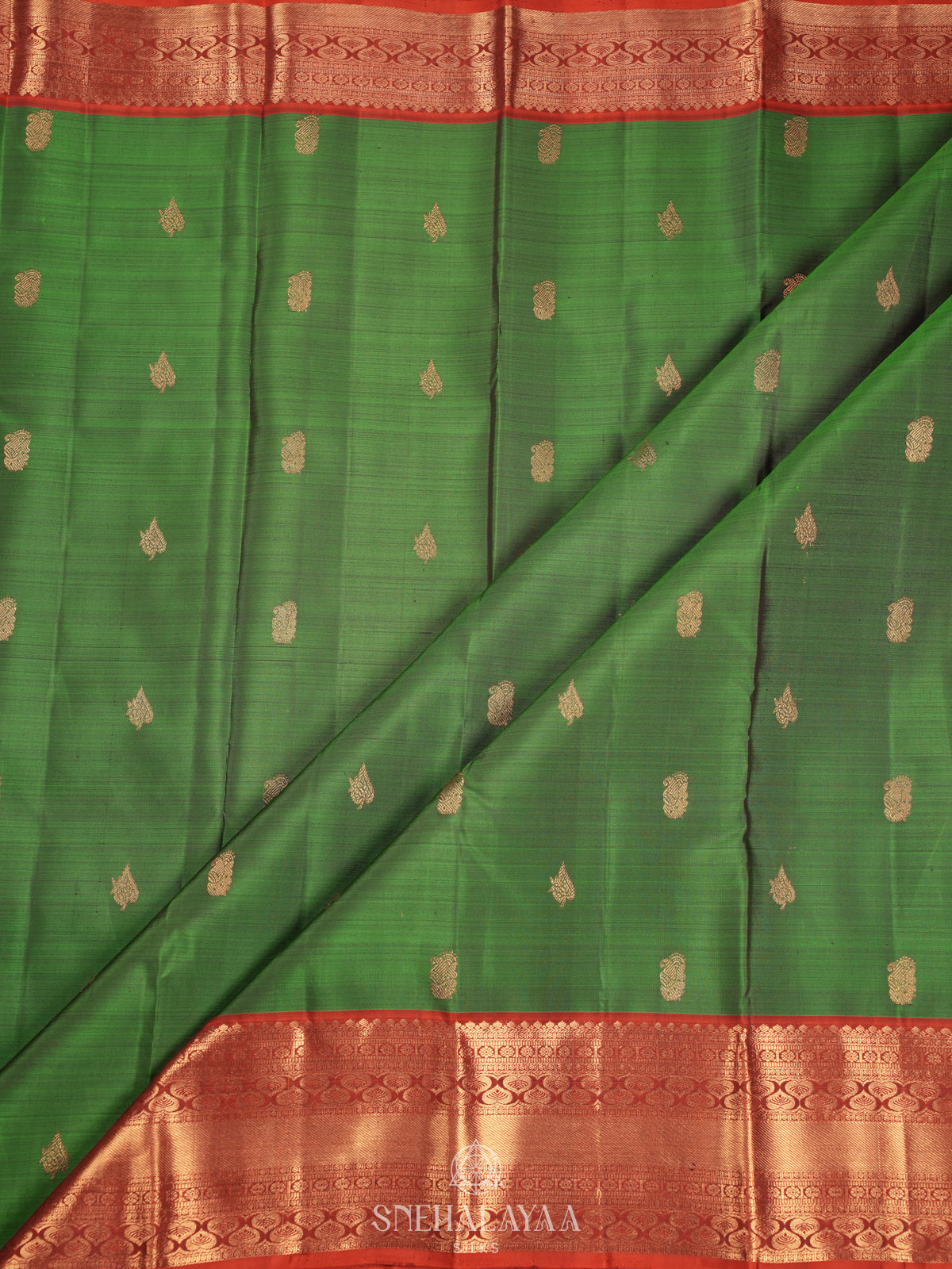 Emerald Green Kanjivaram Silk Saree