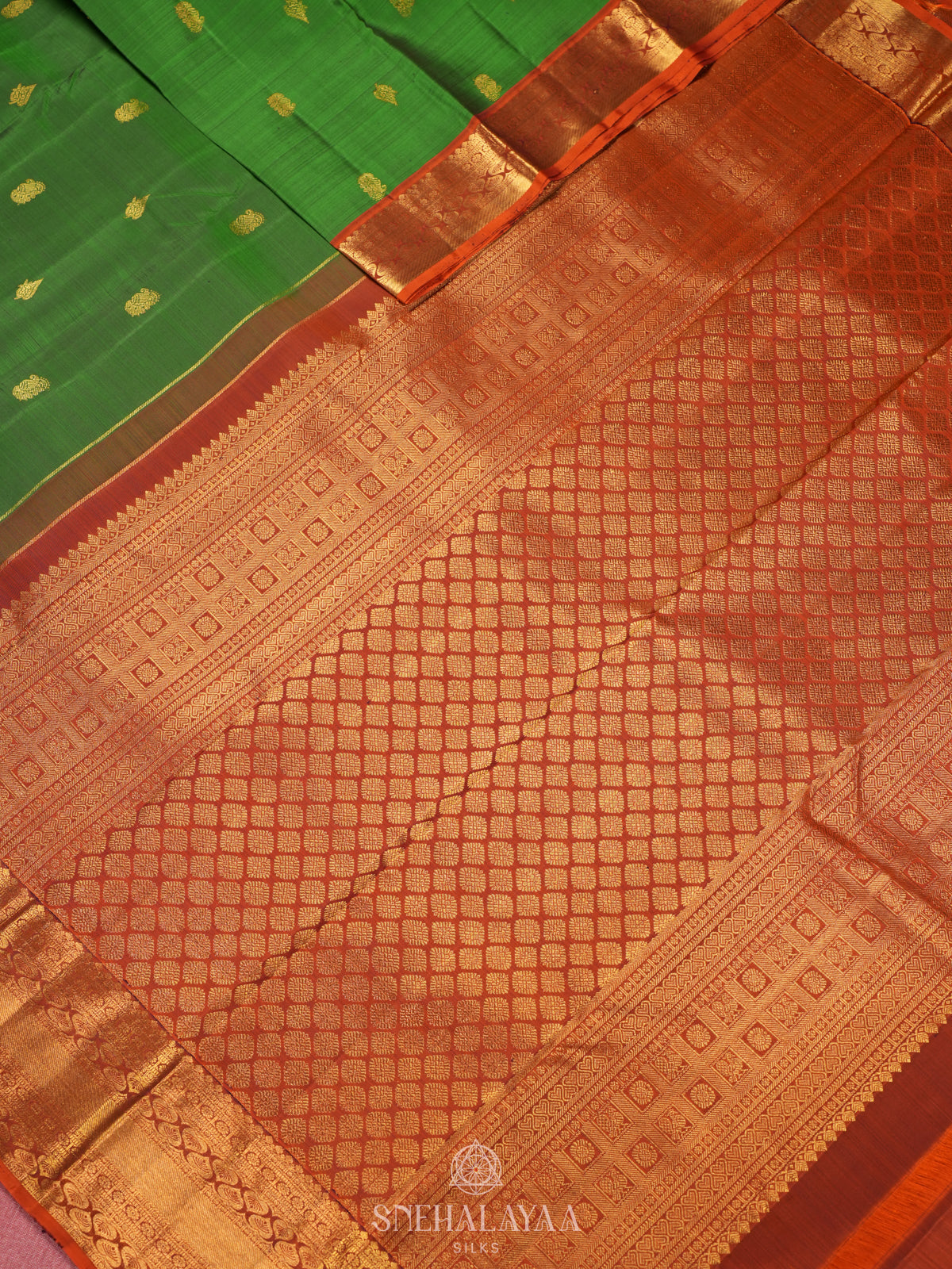 Emerald Green Kanjivaram Silk Saree