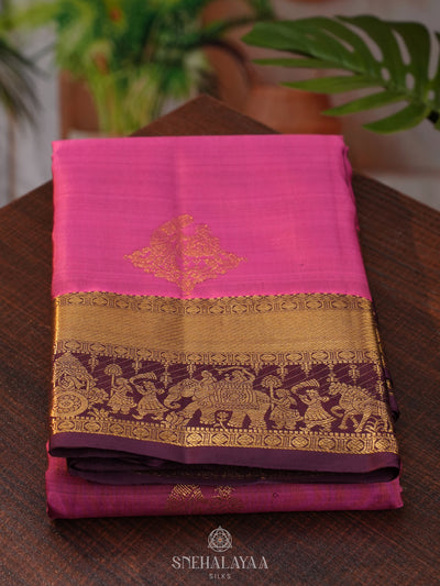 Pink Kanjivaram Silk Saree