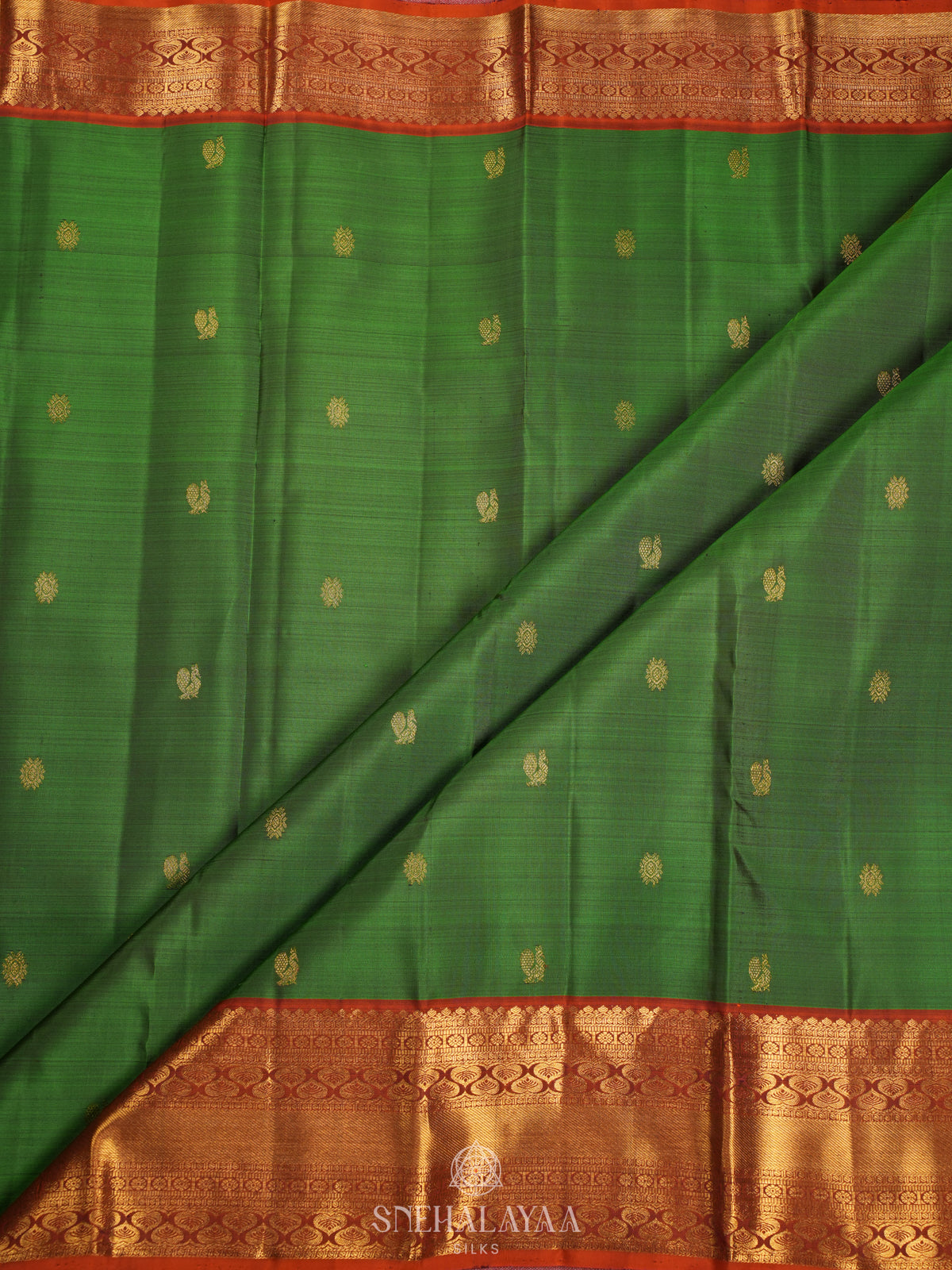 Emerald Green Kanjivaram Silk Saree