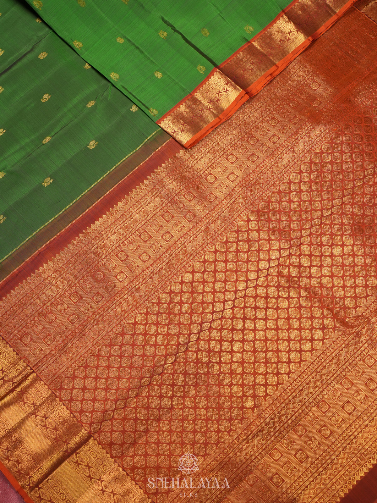 Emerald Green Kanjivaram Silk Saree