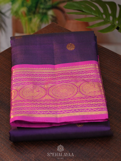 Purple Kanjivaram  Silk Saree
