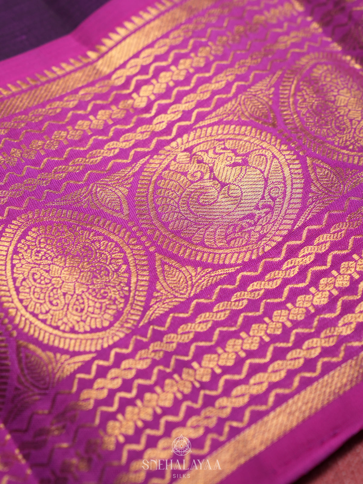 Purple Kanjivaram  Silk Saree