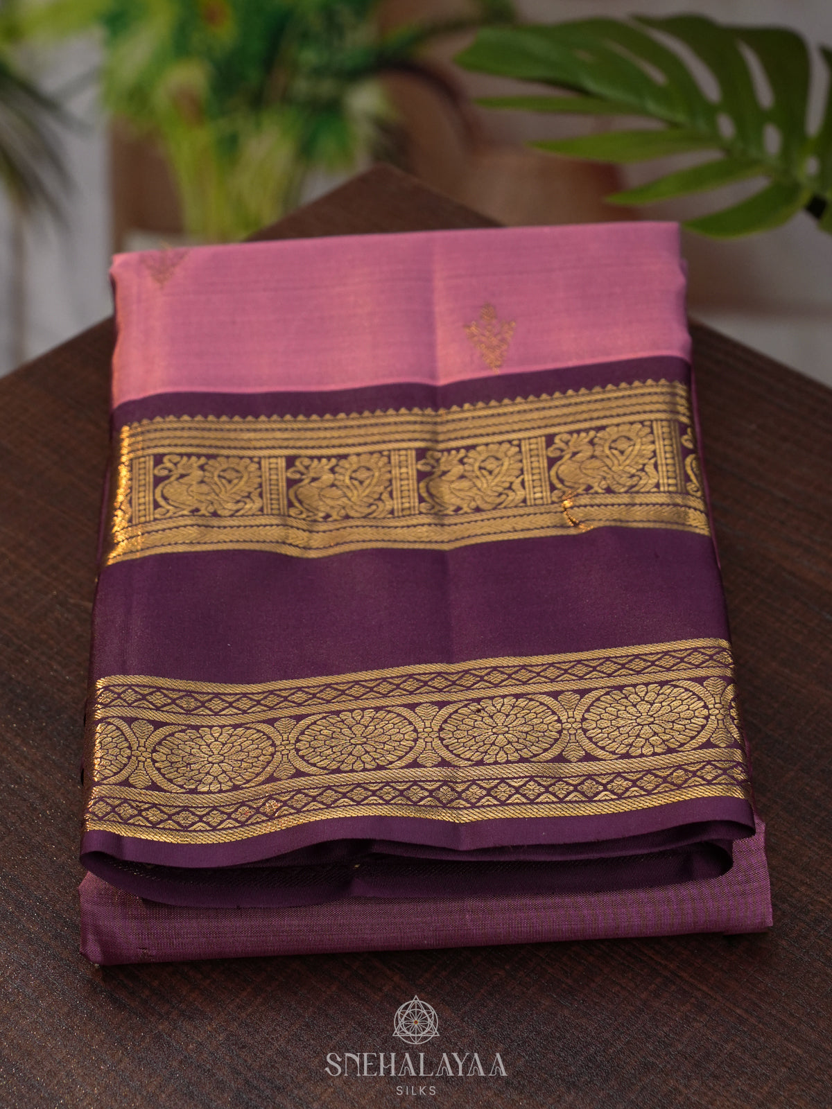 Mauve Pink Kanjivaram Silk Saree