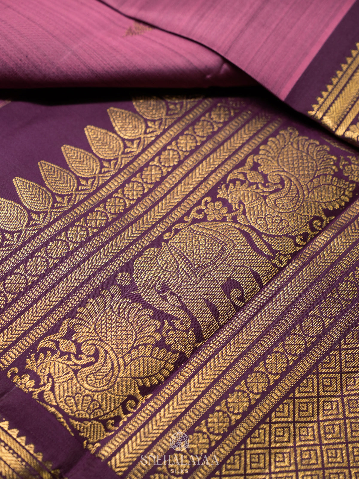 Mauve Pink Kanjivaram Silk Saree