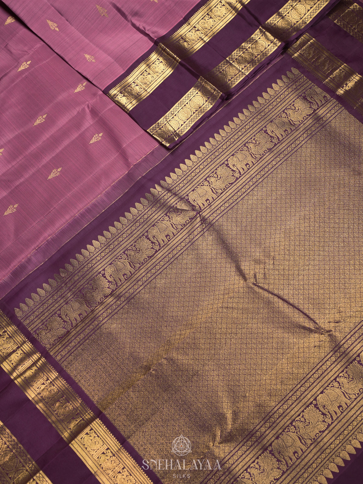 Mauve Pink Kanjivaram Silk Saree