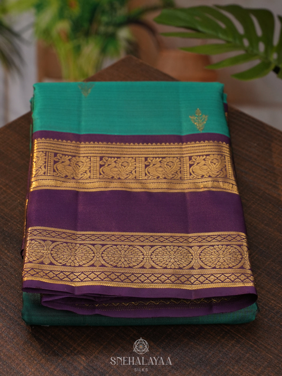 Teal Green Kanjivaram Silk Saree