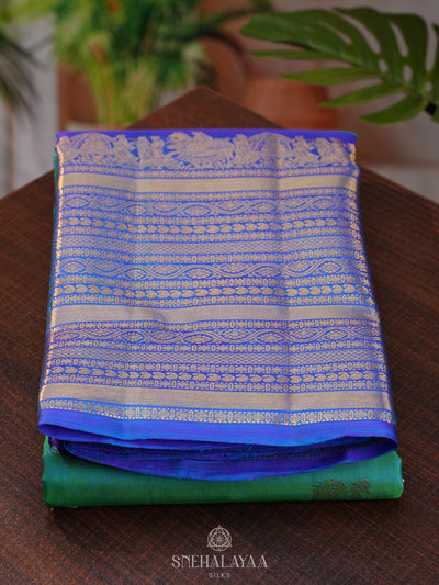 Teal Green Kanjivaram Silk Saree
