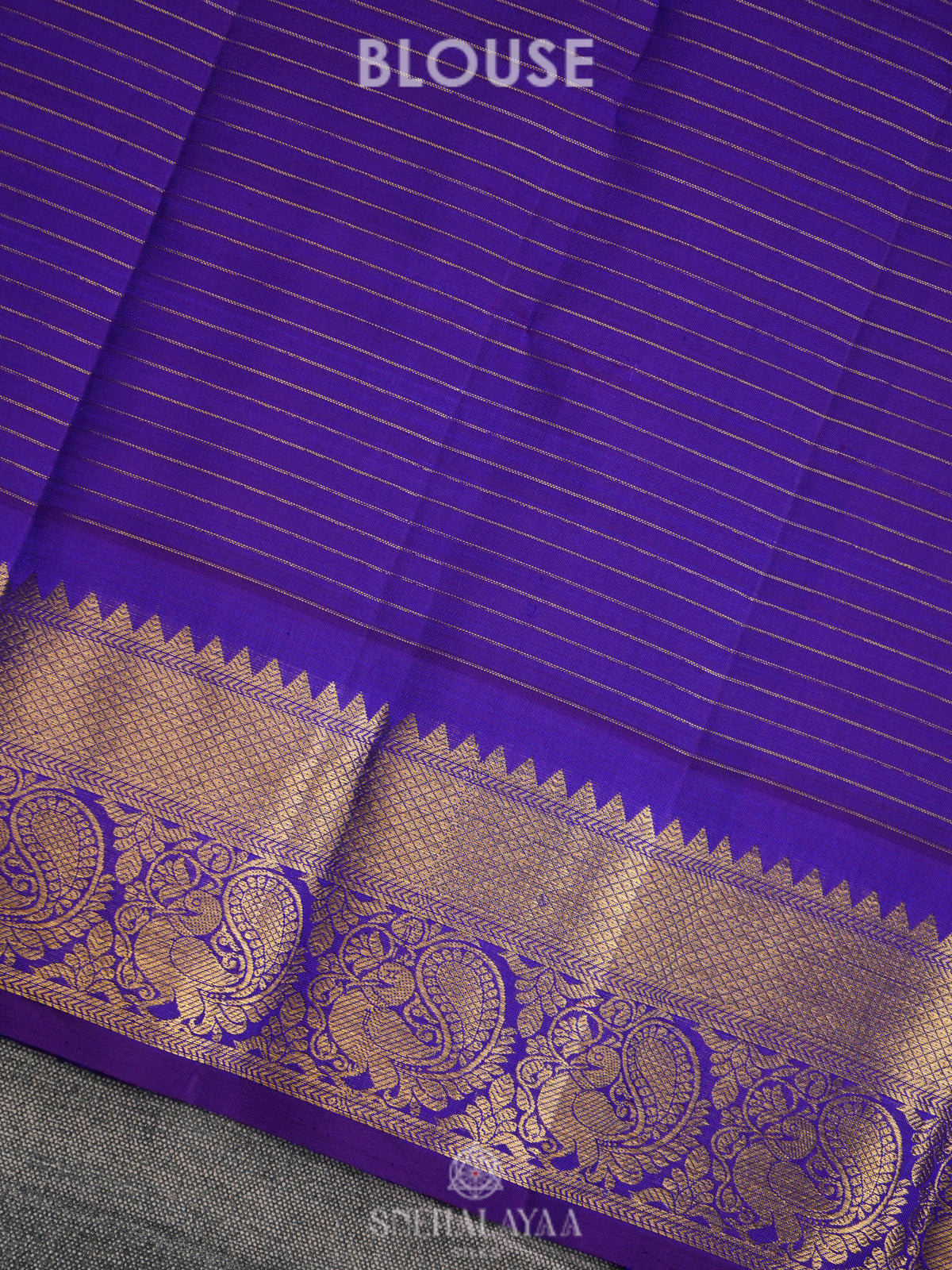 Peacock Blue Kanjivaram Silk Saree