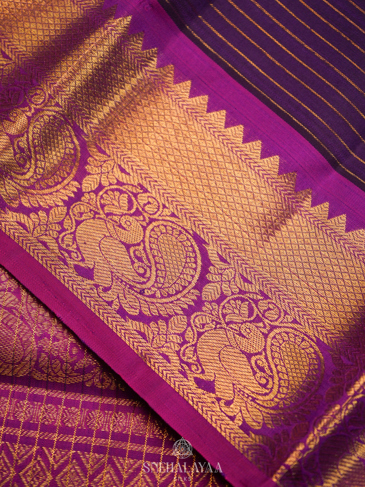 Purple Kanjivaram Silk Saree