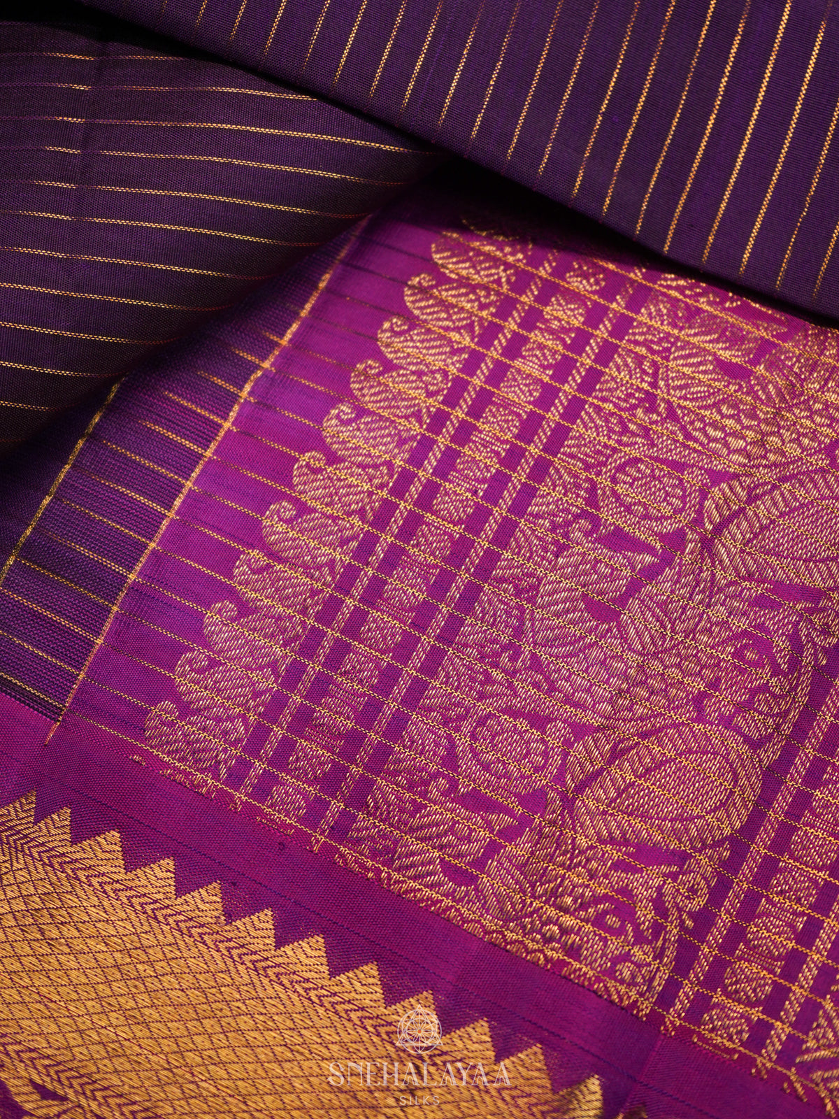 Purple Kanjivaram Silk Saree