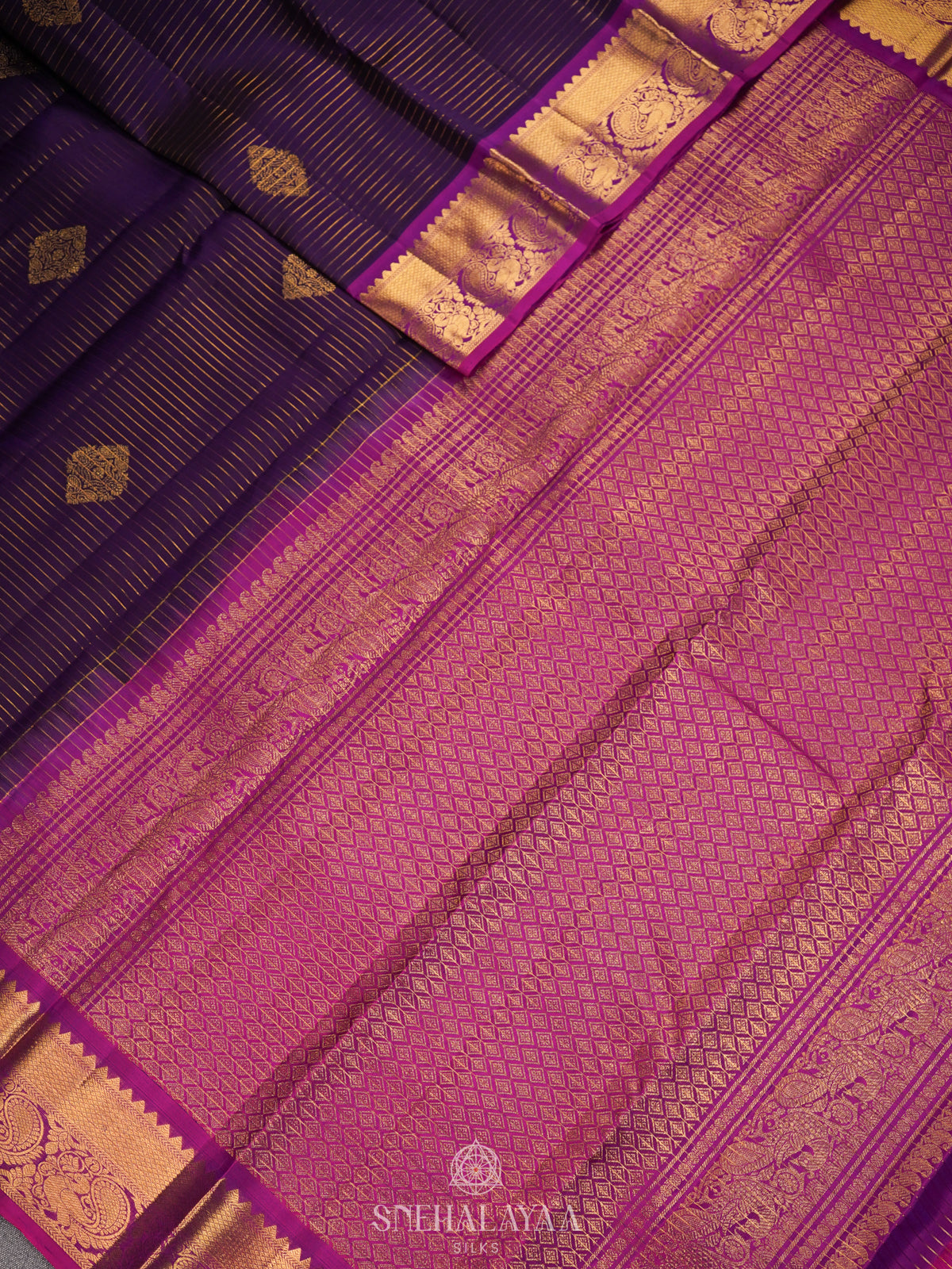 Purple Kanjivaram Silk Saree