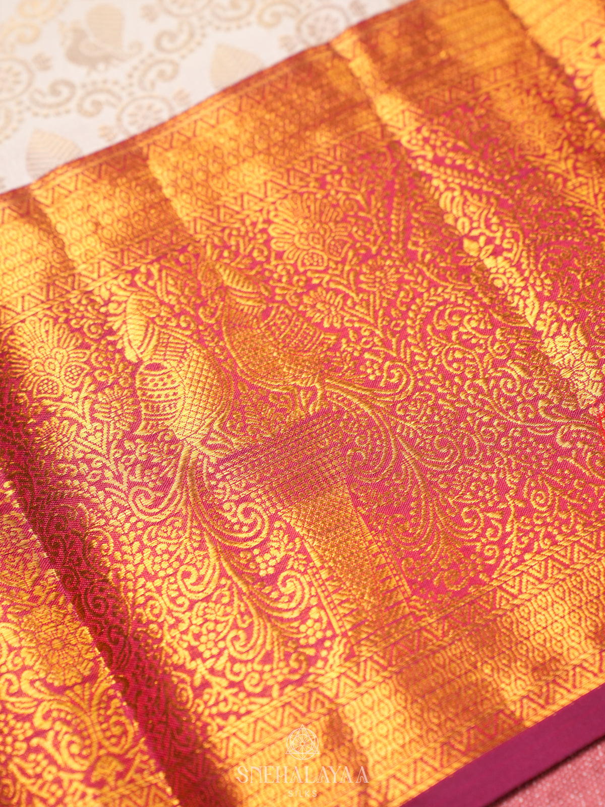 White Kanjivaram Silk Saree