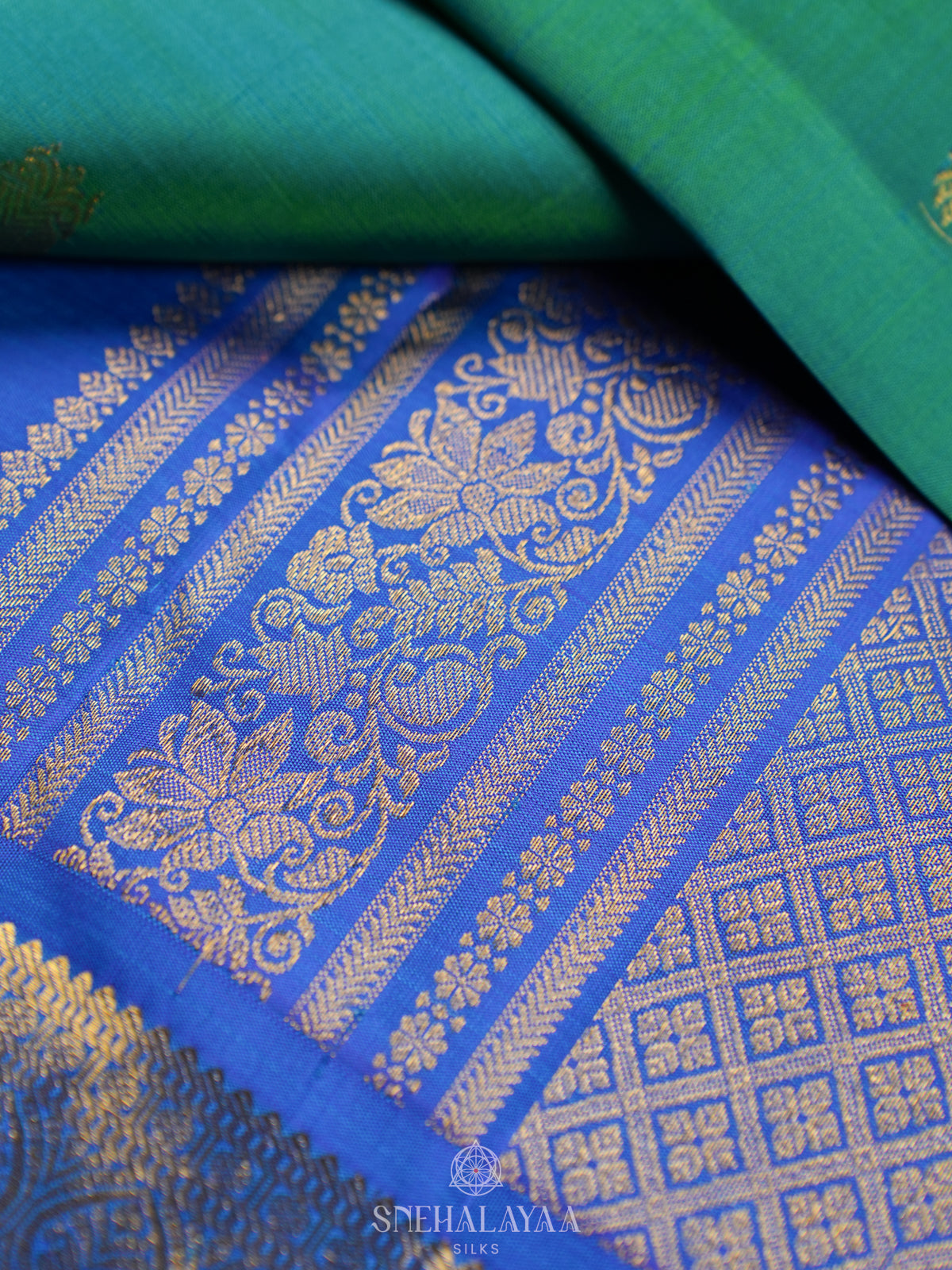Teal Green Kanjivaram Silk Saree