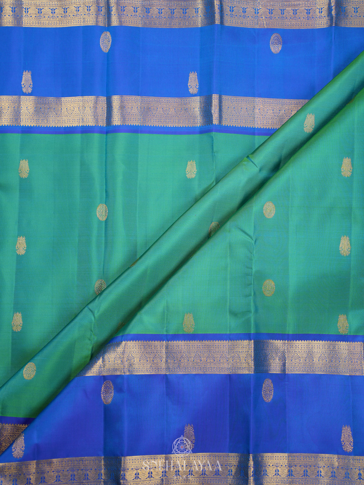Teal Green Kanjivaram Silk Saree