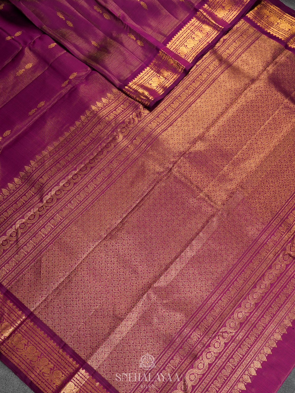Purple Kanjivaram Silk Saree
