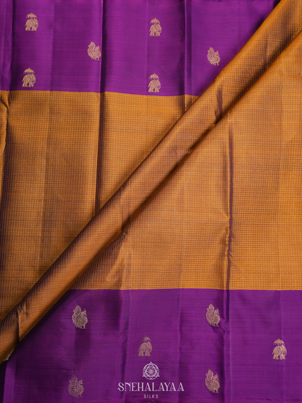Burnt Orange Kanjivaram Silk Saree