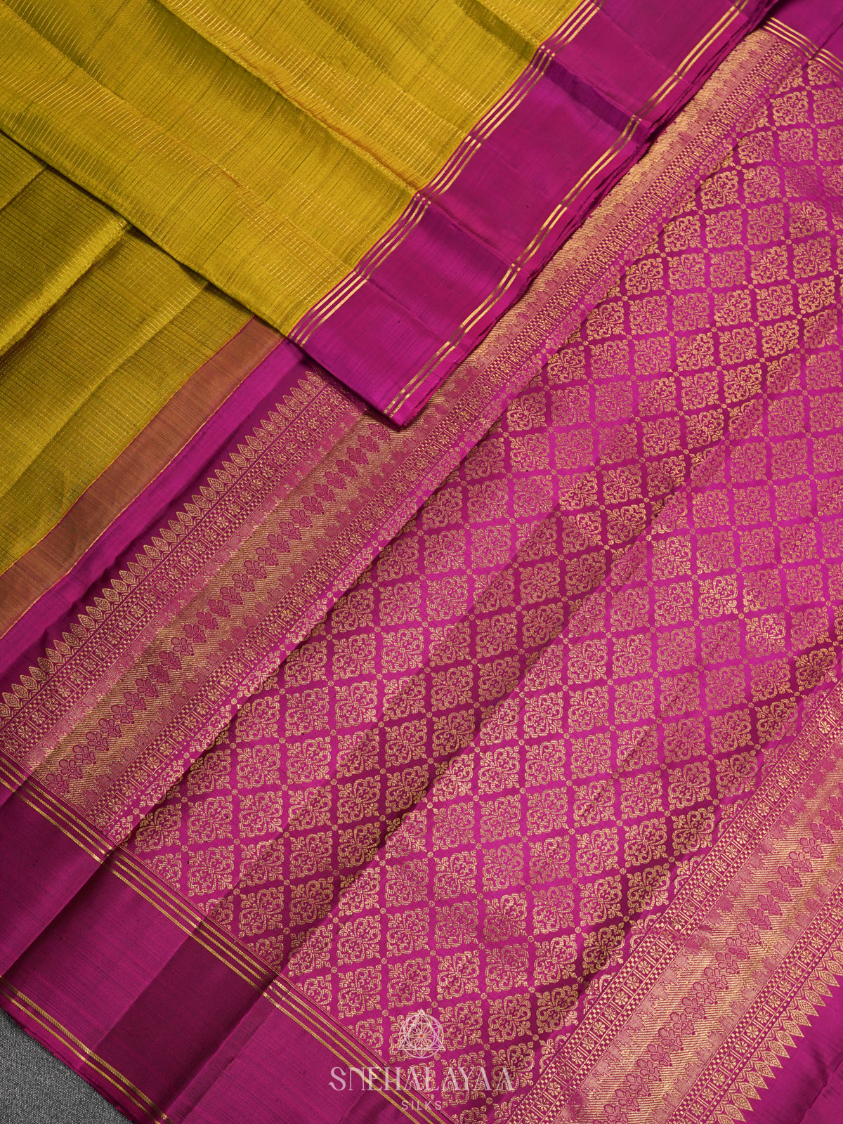 Yellow Kanjivaram Silk Saree