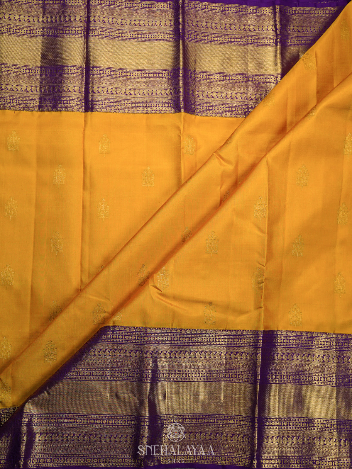 Mango Yellow Kanjivaram Silk Saree