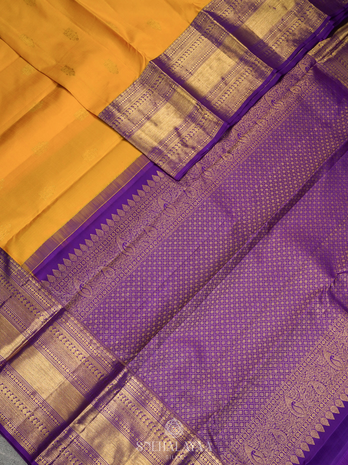 Mango Yellow Kanjivaram Silk Saree