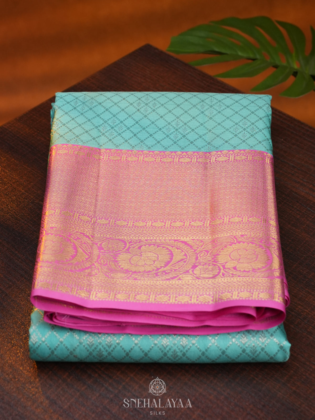 Sky Blue Kanjivaram Silk Saree