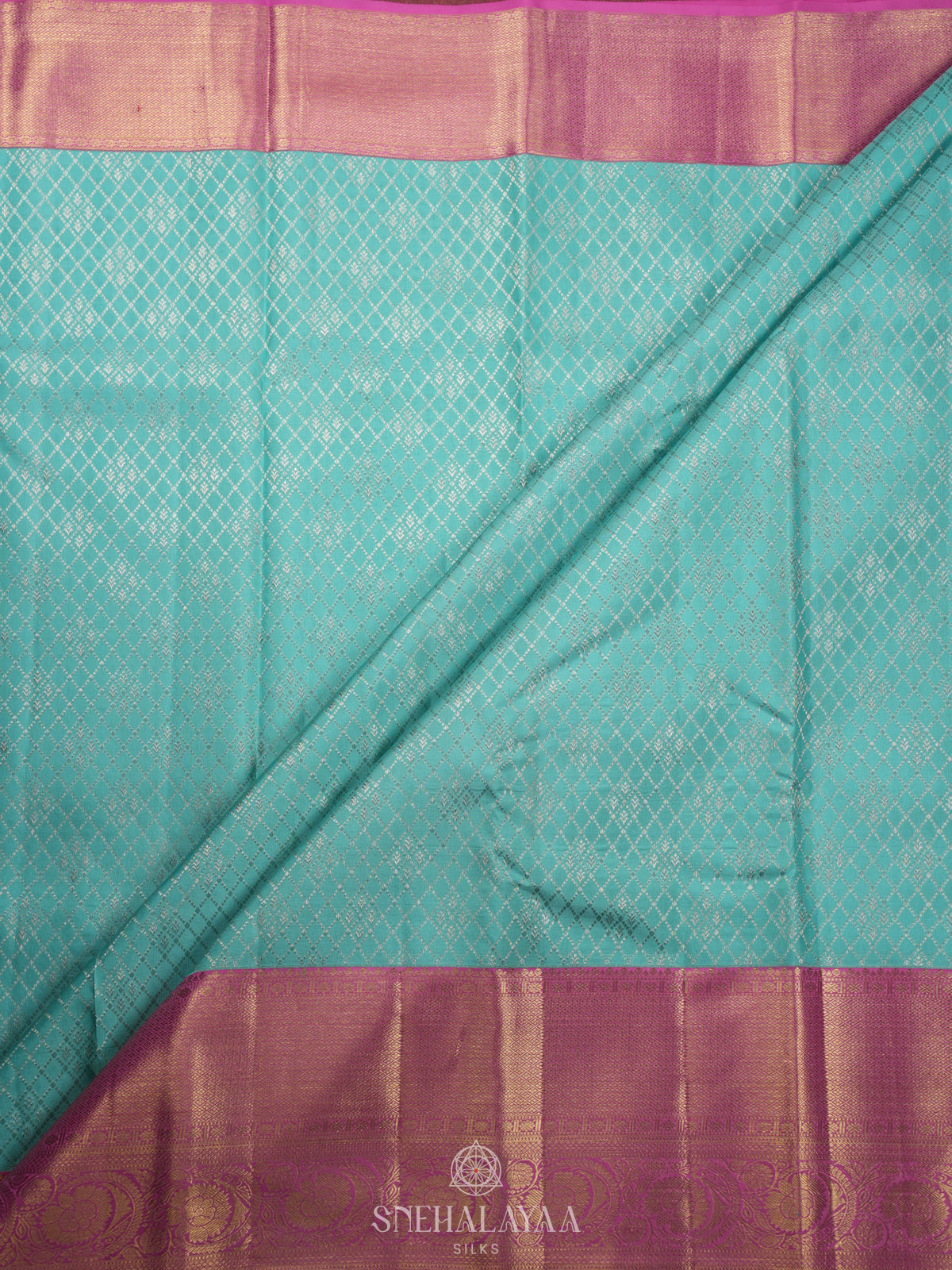 Sky Blue Kanjivaram Silk Saree