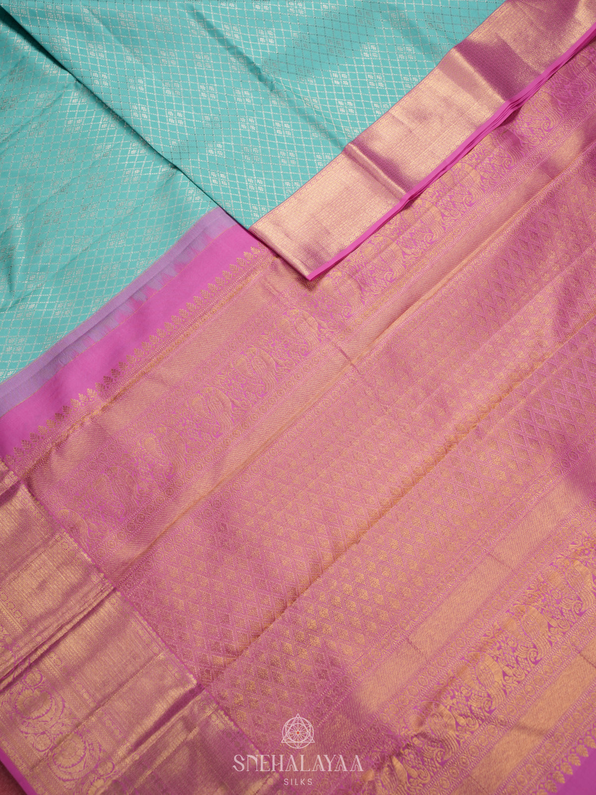 Sky Blue Kanjivaram Silk Saree
