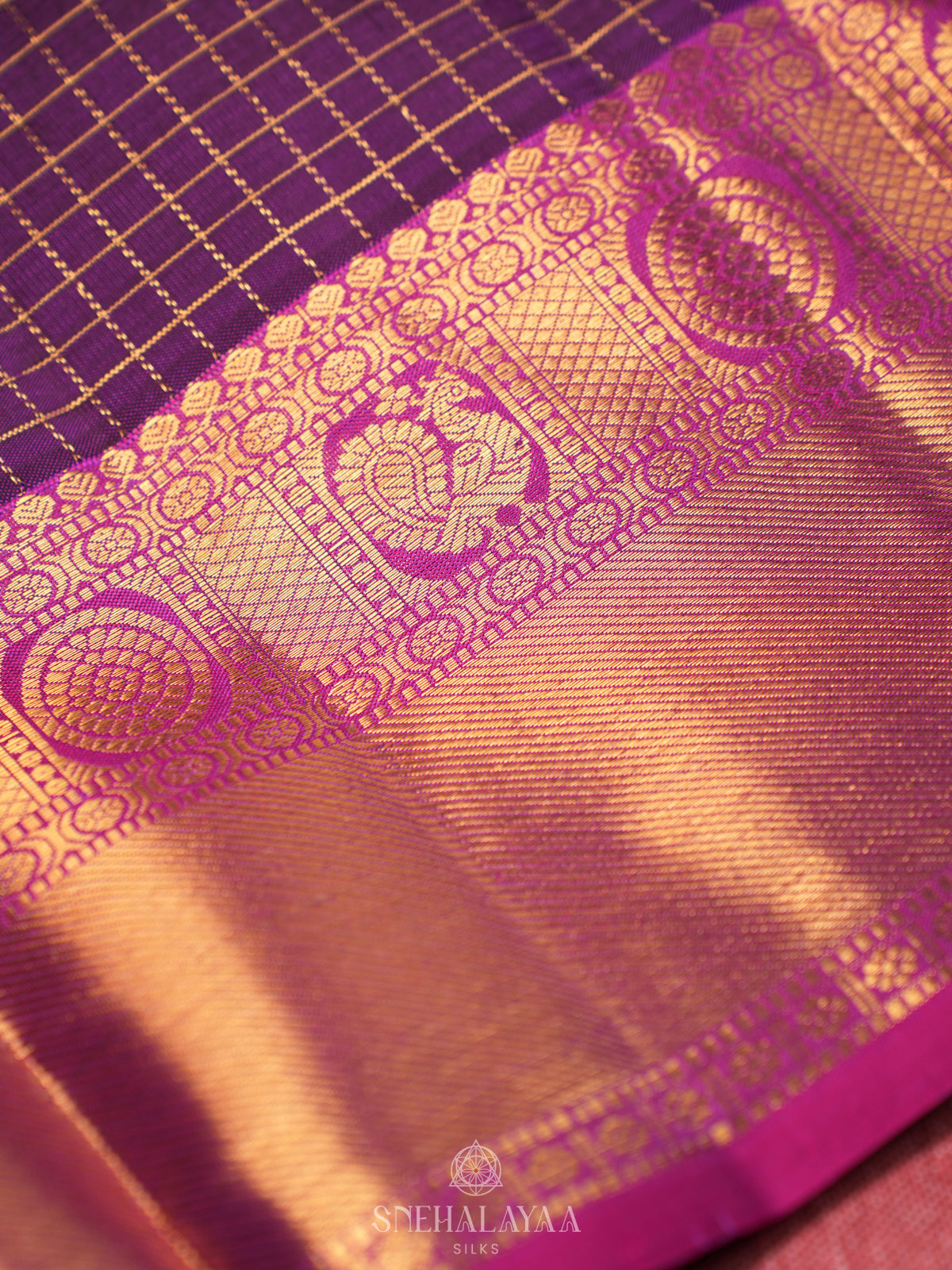 Purple Kanjivaram Silk Saree