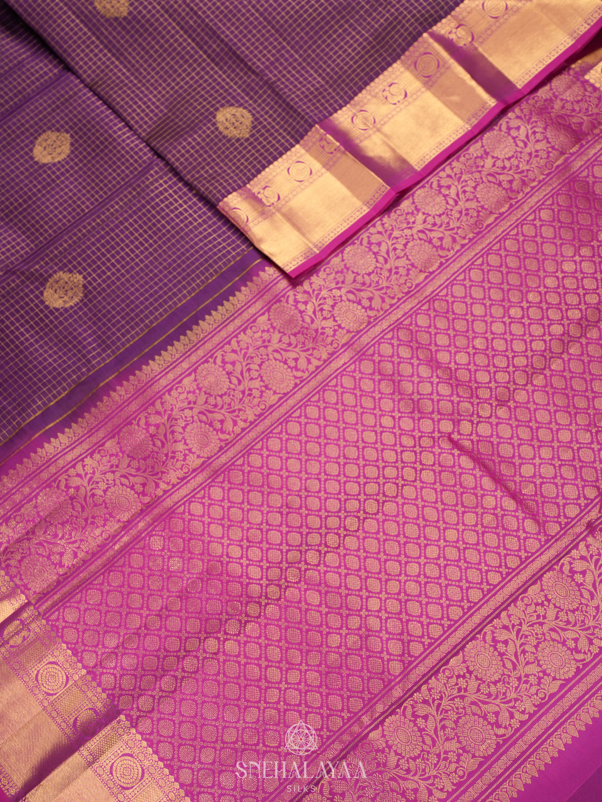 Purple Kanjivaram Silk Saree