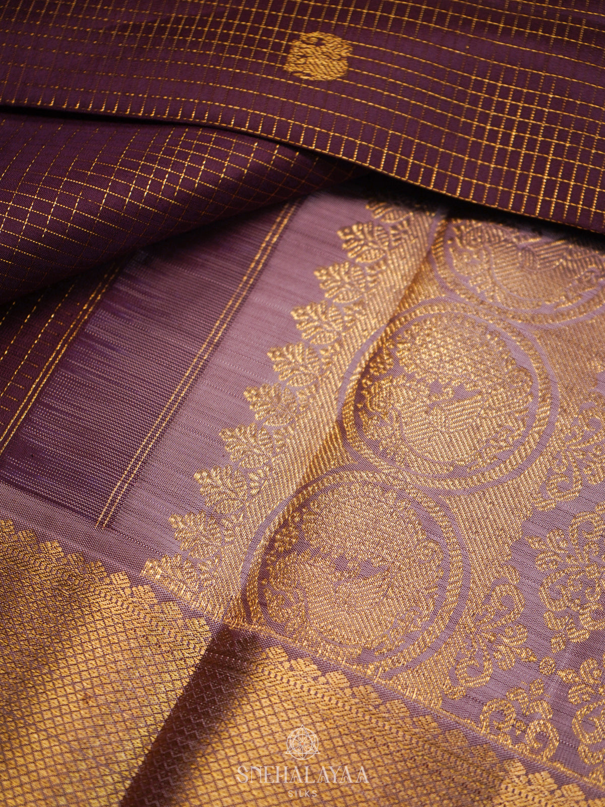 Purple Kanjivaram Silk Saree