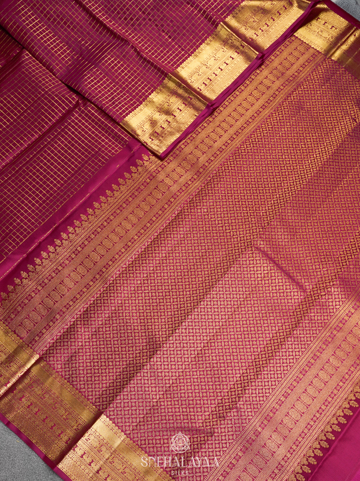 Magenta Kanjivaram Silk Saree